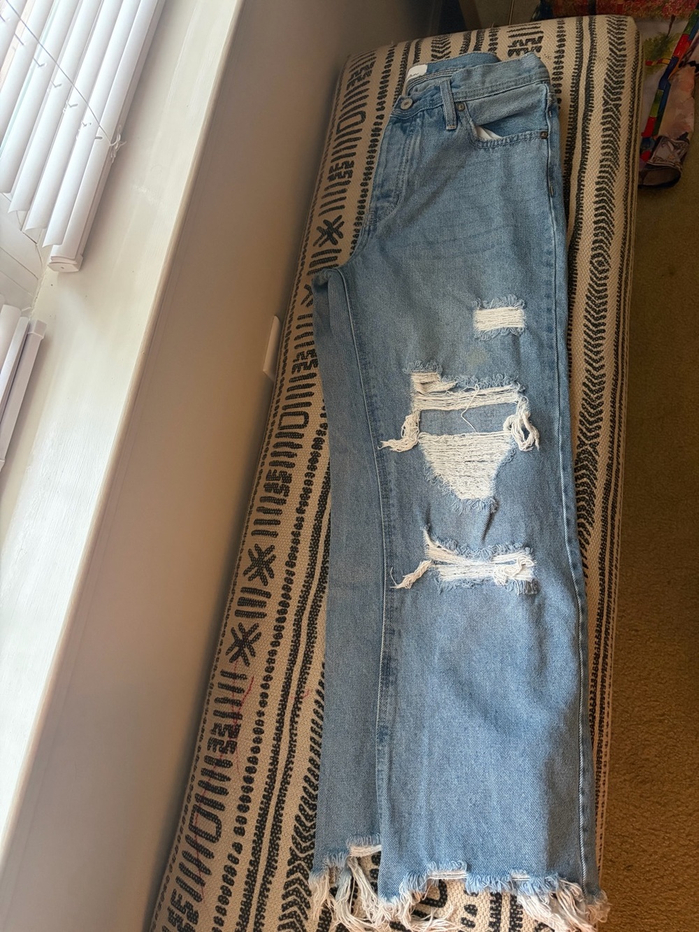 KanCan Light Blue Distressed Straight Leg Jeans